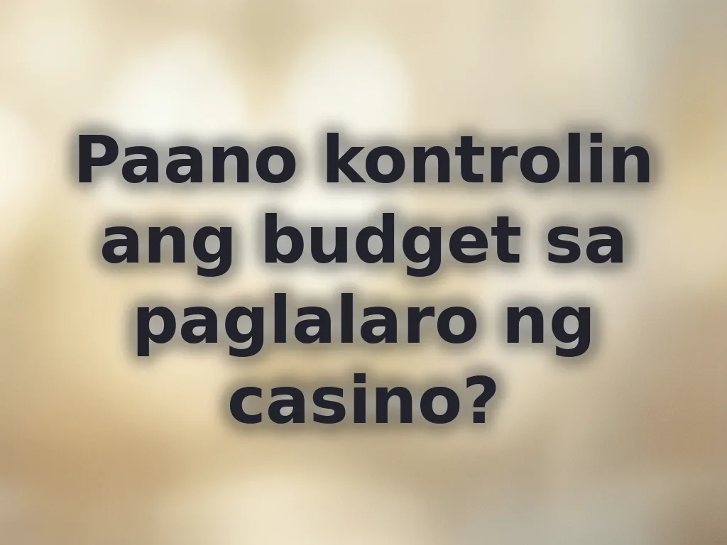 Responsible gambling